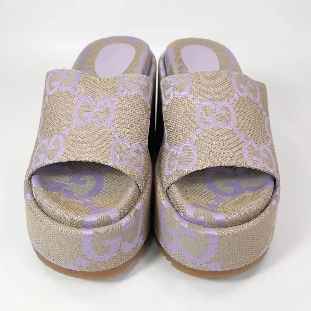 Gucci Lavender Logo Platform Slide Sandal - Women's - Picture 4 of 8